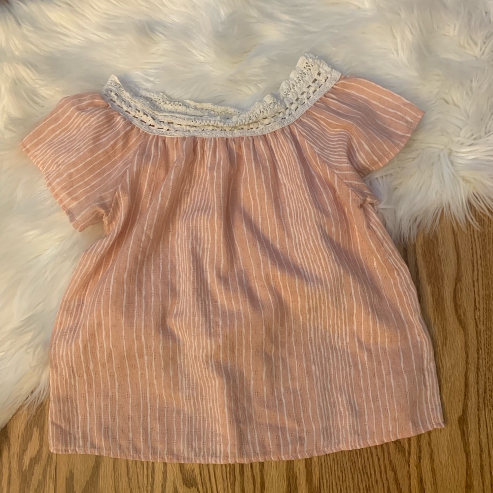 Must Have pink and White Striped Shirt Small